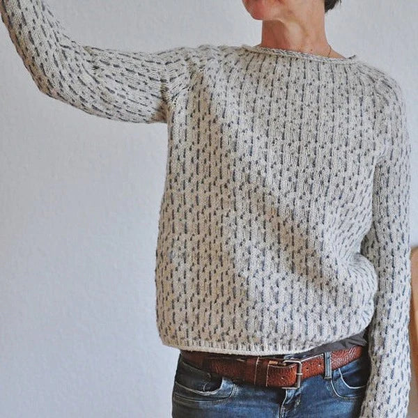 May - Elegant Grey Boat Neck Sweater