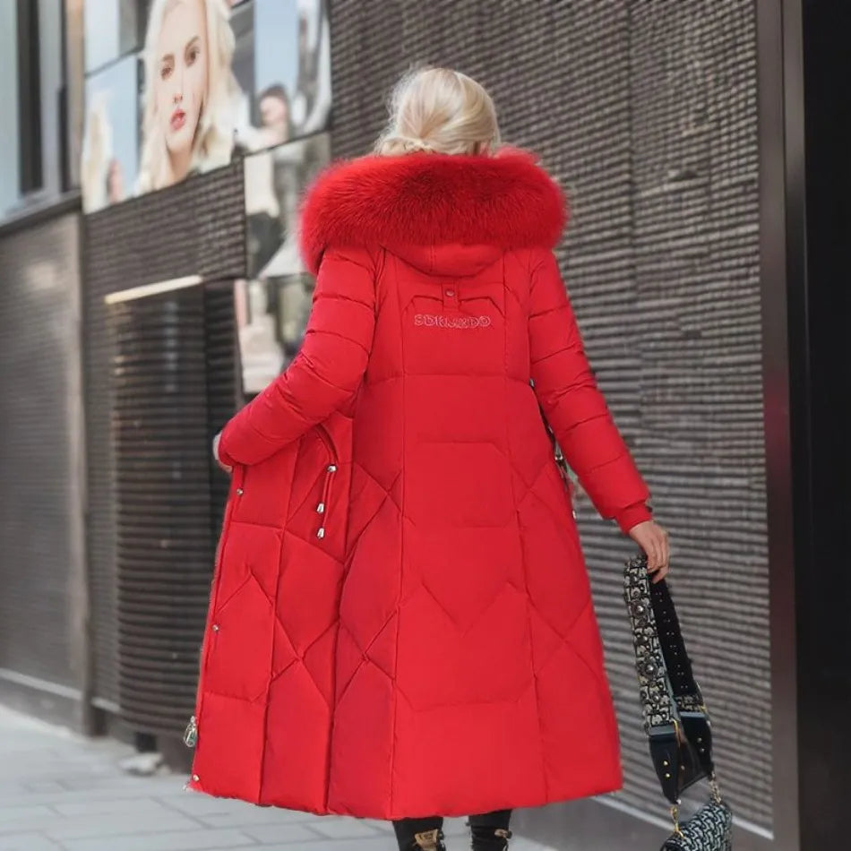 Leanne - Knee-Length Fur Coat