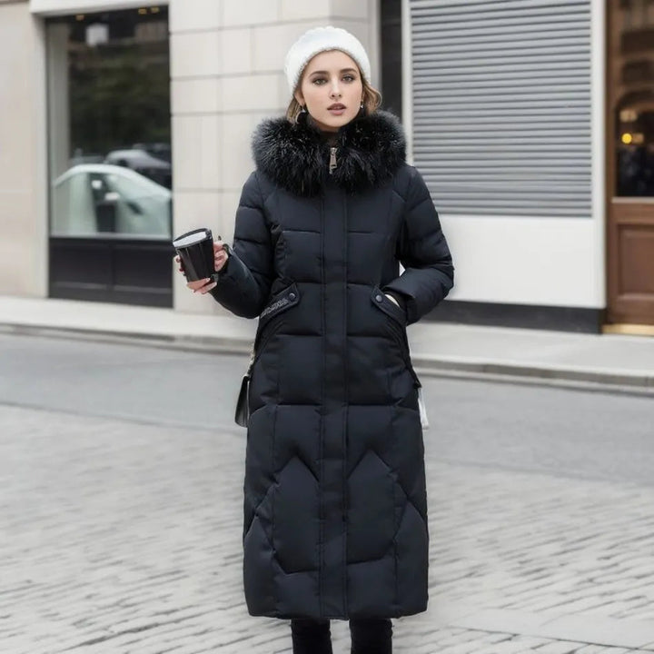 Leanne - Knee-Length Fur Coat