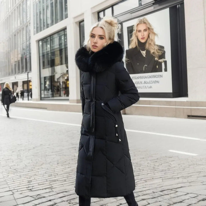 Leanne - Knee-Length Fur Coat