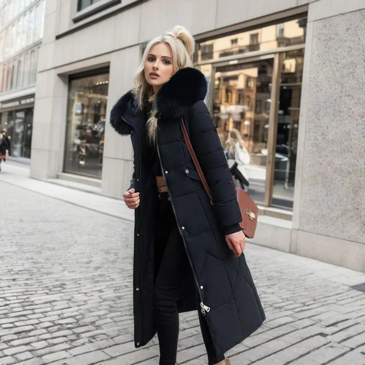 Leanne - Knee-Length Fur Coat