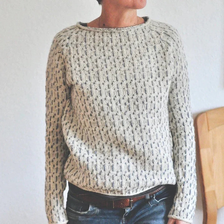 May - Elegant Grey Boat Neck Sweater