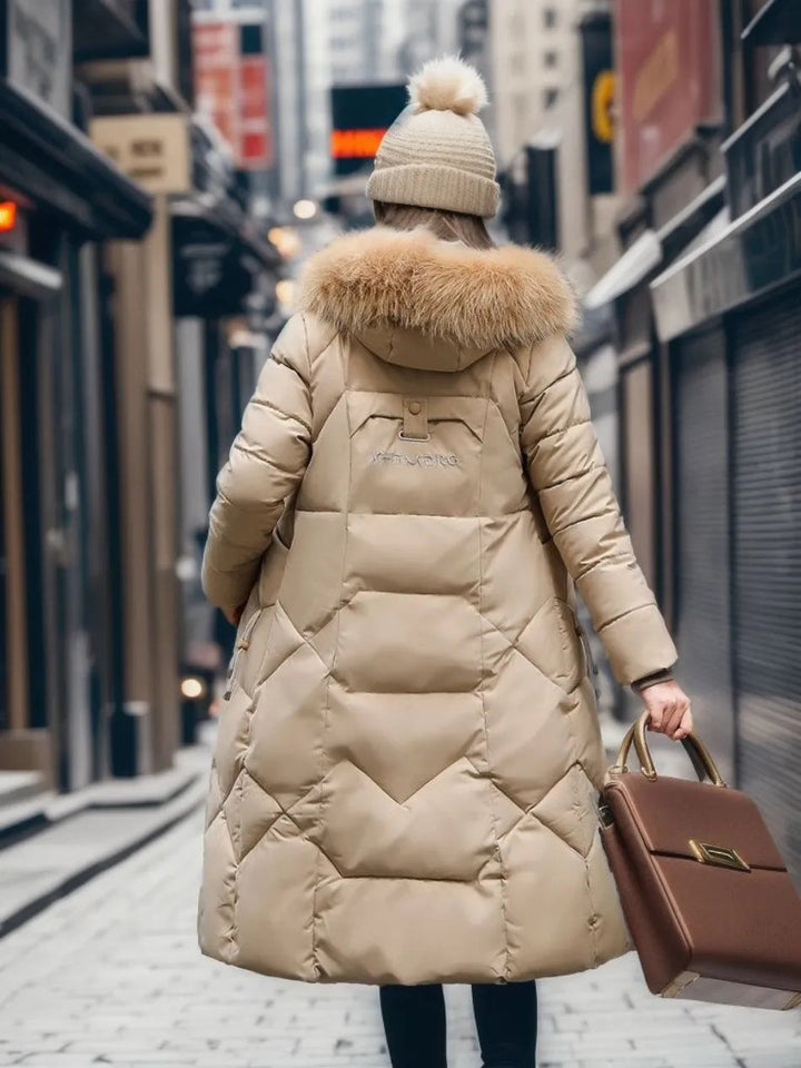 Leanne - Knee-Length Fur Coat