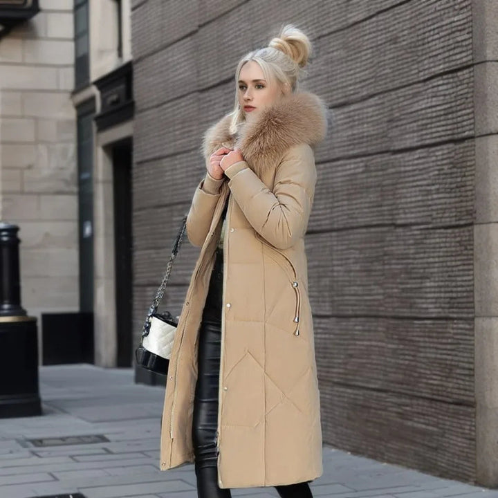 Leanne - Knee-Length Fur Coat