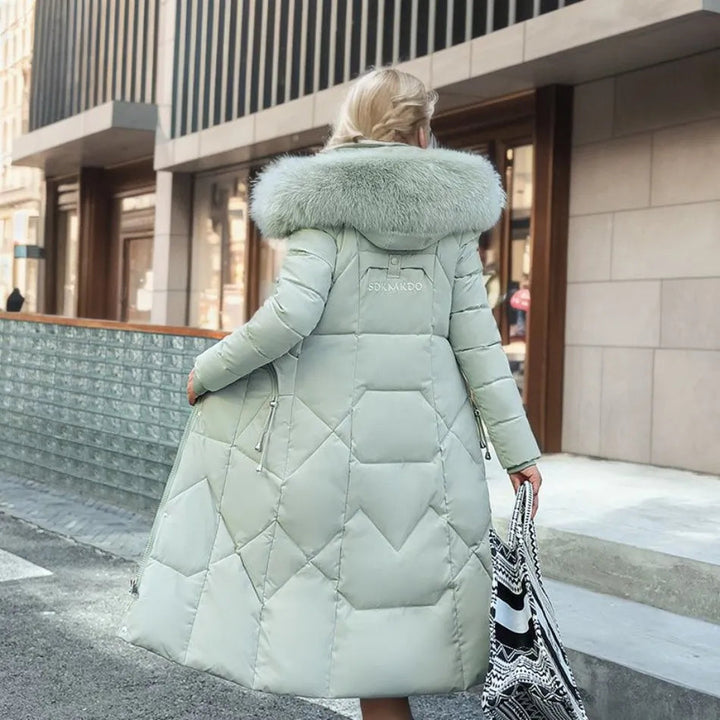 Leanne - Knee-Length Fur Coat